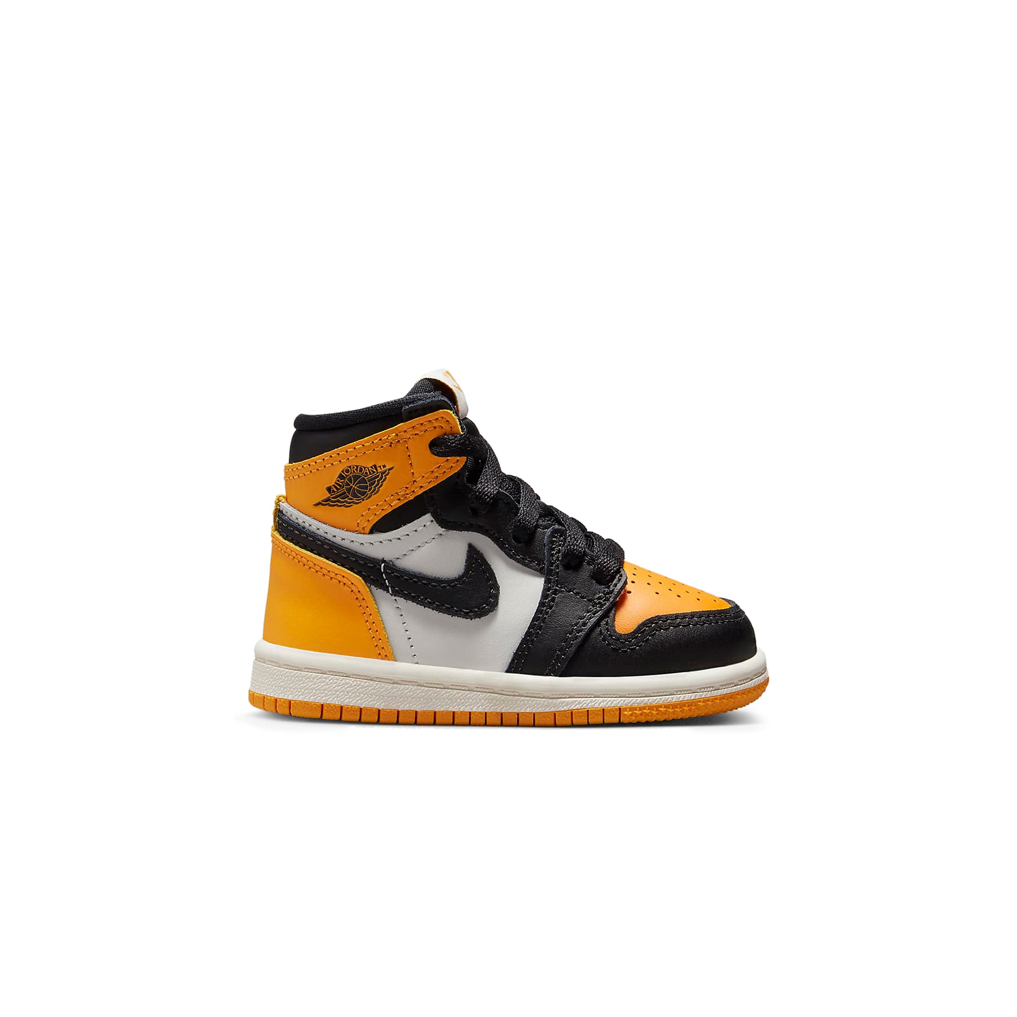 Side view of Air Jordan 1 Retro High OG Yellow Toe Taxi (TD) AQ2665-711